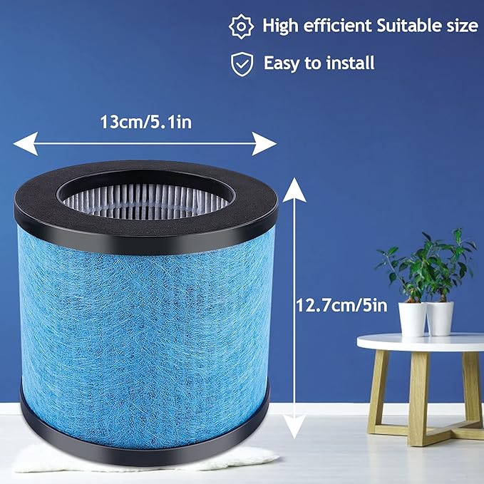 KEEPOW TPAP002 Hepa Filter Replacement Compatible with TOPPIN TPAP002 HEPA Air Purifier Comfy Air C1, Part # TPFF002 (2 Pack)