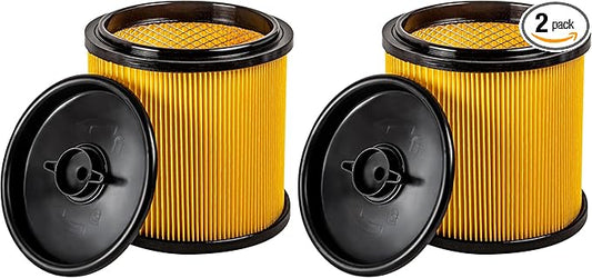 Vacmaster Replacement Standard Dry Cartidge Filter & Retainer Fits Vacmaster 5 to 20 Gallon Wet and Dry Vacuum (Pack of 2)