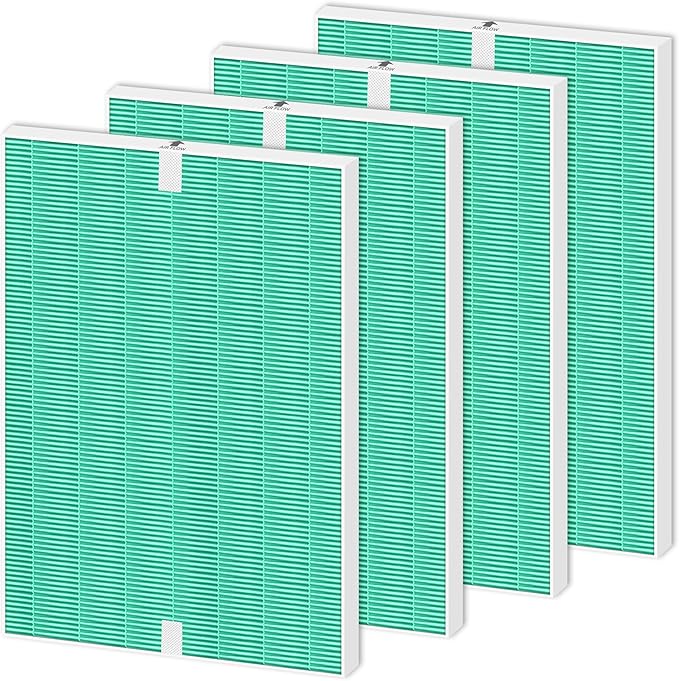 4 Pack 116130 HEPA Toxin Absorber Replacement Filter H for Winix 5500-2 Am80 Plasmawave Air Purifier True HEPA Filter,Green