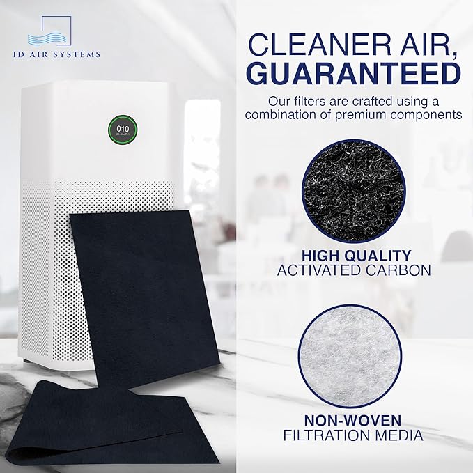 Cut To Fit Air Filter - Carbon Pad Pre Filter forAir Purifiers, AC, Furnace, Trash Cans and Dust, 1/6" thick, 16" x 48" Sheets - 1 Pack