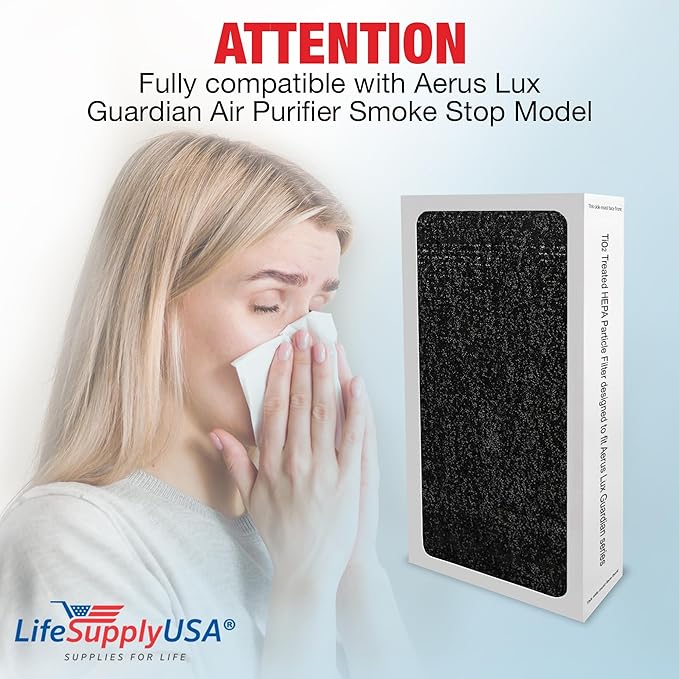 SmokeStop True HEPA Filter Compatible with Eletrolux Aerus Guardian Air Series Air Purifier by LifeSupplyUSA