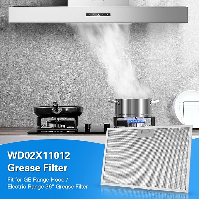 2 Pcs WB02X11012 Range Hood Filter Fit for GE JV565H1BB JV565H1CC JV666H2SS JV566h2SS JV565H1WW