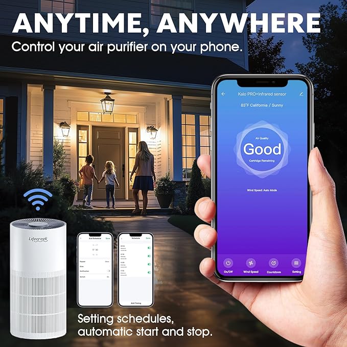 Air Purifiers for Home up to 1084 Ft², Air Purifiers for Large Rooms with Smart WiFi Control, 3-Stage Filter Air Purifiers for Bedroom 22 dB, Hepa Air Purifier Filter Cleaners for House