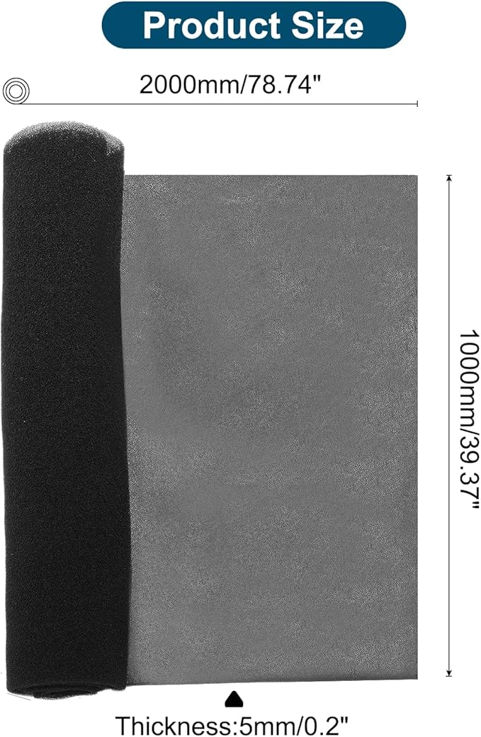 PATIKIL 79" x 39" x 0.2" Air Conditioner Filter Replacement, Washable Reusable Cut to Fit Foam Filter Air Filter for RV AC Vent Window Purifiers Computer, 60PPI