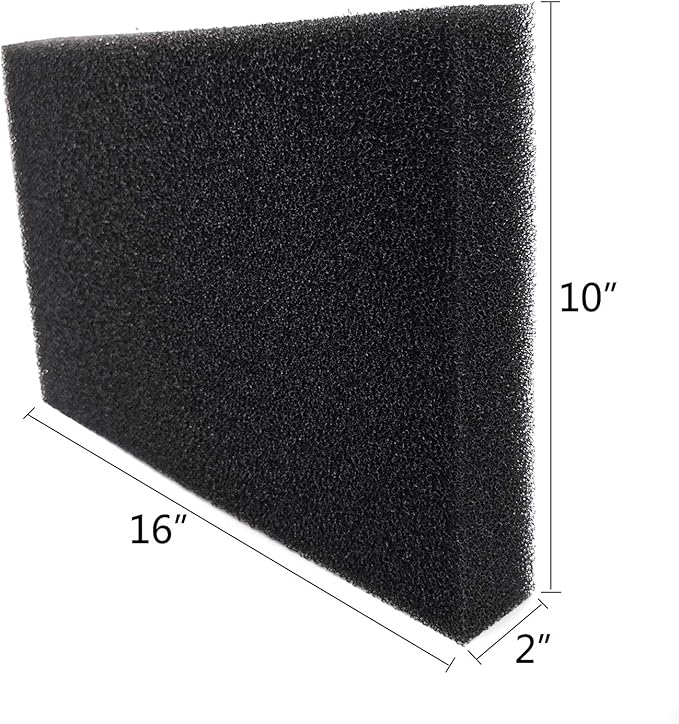 JIH Aquarium Foam Filter Pad,16 x 10 x 2 inch Cut to Fit Sponge Filter Media for Fish Tank,30PPI