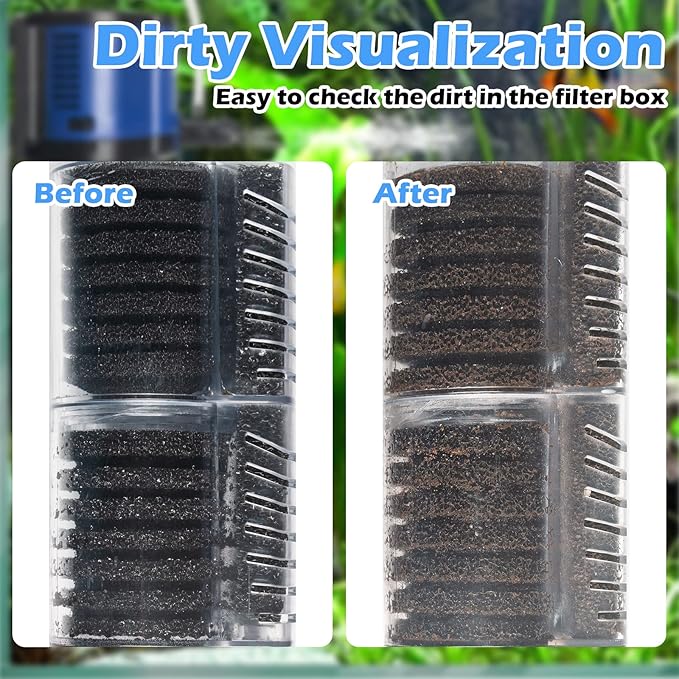 Pond Pump 660GPH Filtration, Sump Submersible Water Pump w/Sponge Filter, 8ft. High Lift, Quiet for Aquarium Hydroponics, Dry Burning Protection