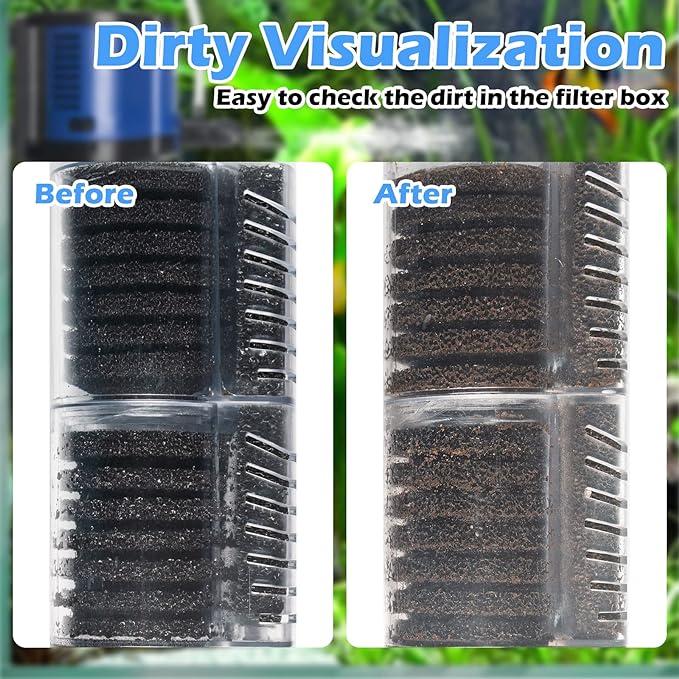 TARARIUM Aquarium Filter Powerful 260GPH for 35-75 Gallon Fish Tank Small Pond Fountain, Wave-Maker Submersible Water Pump Turtle Tank Filter for Saltwater & Freshwater System