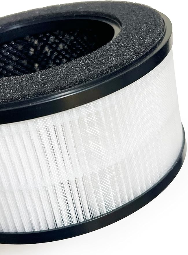 Nispira BS-01 3-In-1 True HEPA Filter Replacement Compatible with Slevoo Air Purifier BS-01 | Removes Smoke, Chemical VOCs, Odor | 3 Packs