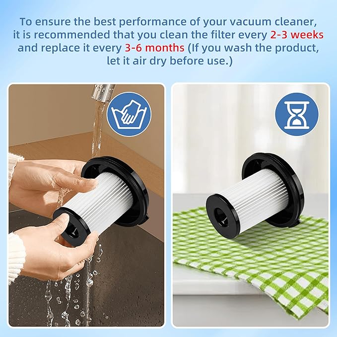 4 Pack Vacuum Filter for Bissell CleanView XR Pet 300W/CleanView XR 200W Cordless Vacuum Filter Replacement 3789 3789U 3789X 3797 3797V 3797W Replace 1638010 with 1 Little Brush