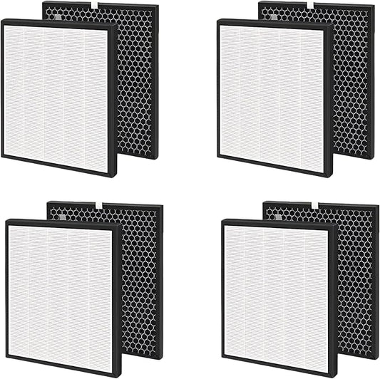 Nispira HEPA Air Filter Plus Carbon Pre Filter Replacement Compatible with Levoit Air Purifier LV-PUR131, 4 Packs