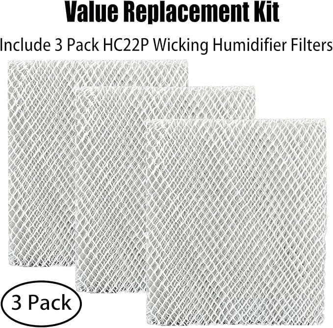 HC22P HC22E1003/U Whole House Humidifier Filter Pad Replcement for Honeywell HE100, HE150 HE220 HE225 HE240 Humidifiers, Part # HC-22P HC22P1001 HC22A1007 HE100A1000 (3 Pack)