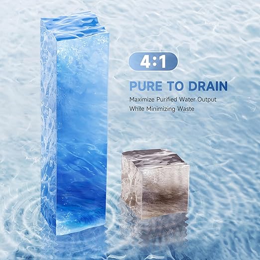 CO-Z Countertop Reverse Osmosis Water Filter, 5-Stage RO Water Filtration System, Portable Water Purifier Dispenser with 5 Temp 3 Preset Volume Options, 4:1 Pure to Drain, NSF/ANSI 58, No Installation