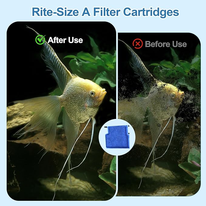 Nebulist 6 Pack Fish Tank Filter Cartridge, Rite-Size A Filter cartridges Compatible with MarineLand Penguin Power Filters 75 & 100, EZ-Change #1 Compatible with Aqua-Tech 5-15 Power Filters