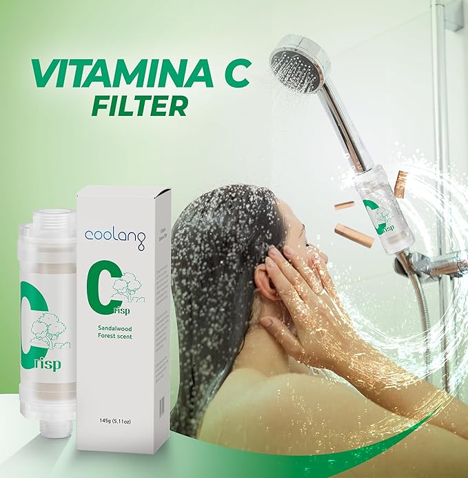 Universal Vita C Shower Filter: Unveil Radiant Skin & Hair with K-Beauty Secrets (Crisp-Sandalwood)