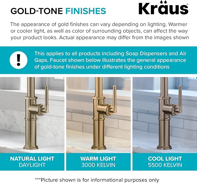 KRAUS Bolden Single Handle Drinking Water Filter Faucet for Reverse Osmosis or Water Filtration System in Brushed Brass, FF-104BB