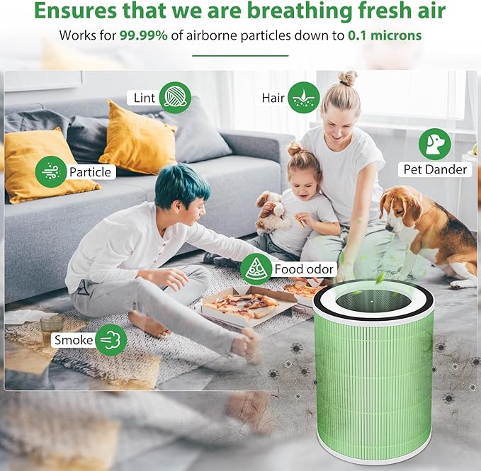 Kilo Pet Filter Replacement Compatible with Afloia Kilo, KILOPLUS, KILOPRO, MIRO, MIRO PRO and MORENTO MR-Kilo, 360° 4-Stage Filtration, 2 Pack, Green