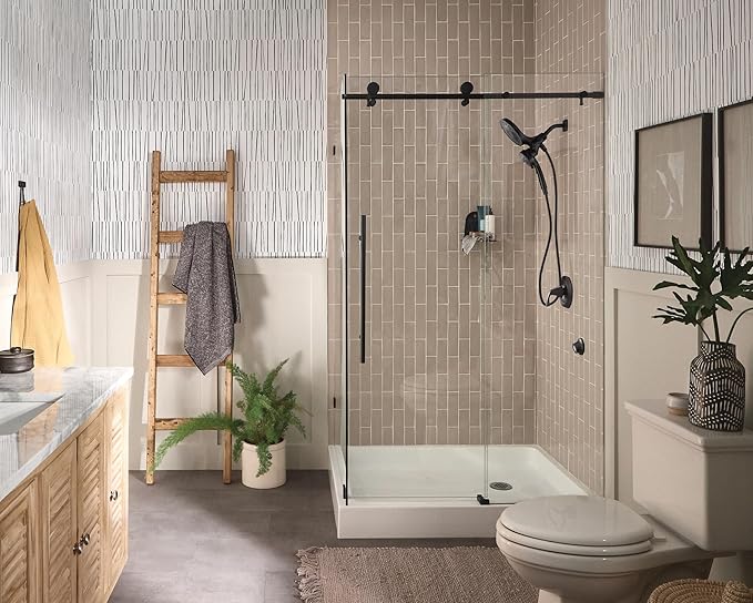 Moen Engage Matte Black 2.5 GPM Handheld Showerhead and Rain Shower 2-in-1 Combo Featuring Magnetic Docking System and Metal Hose, 26009BL