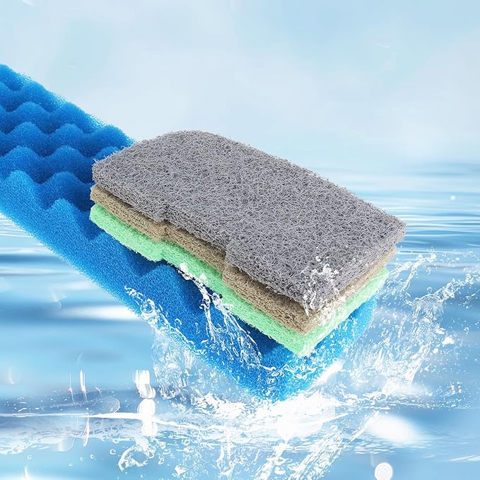 40 Pcs Aquarium Filter Replacement Media for Fluval 406/407 Canister Filter, Fish Tank Filter Pads with Biological Sponge Foam, Ammonia Nitrite Phosphate Remover, Quick-Clear Polishing Pads
