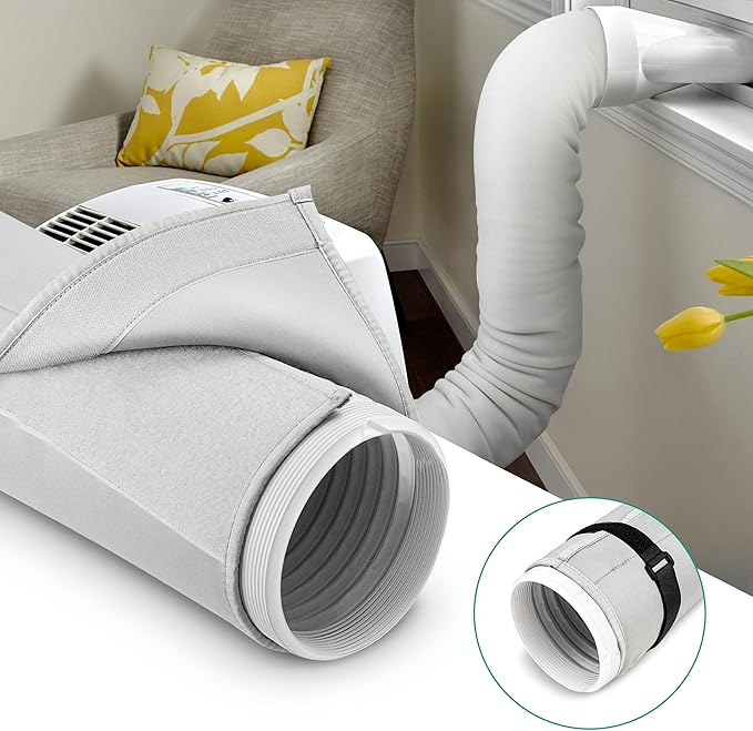 Air Conditioner Hose Cover Wrap, Heat Insulated AC Hose Cover, Easy Installation, Universal Fit for 5" & 5.9" Diameter Exhaust Hoses Tube