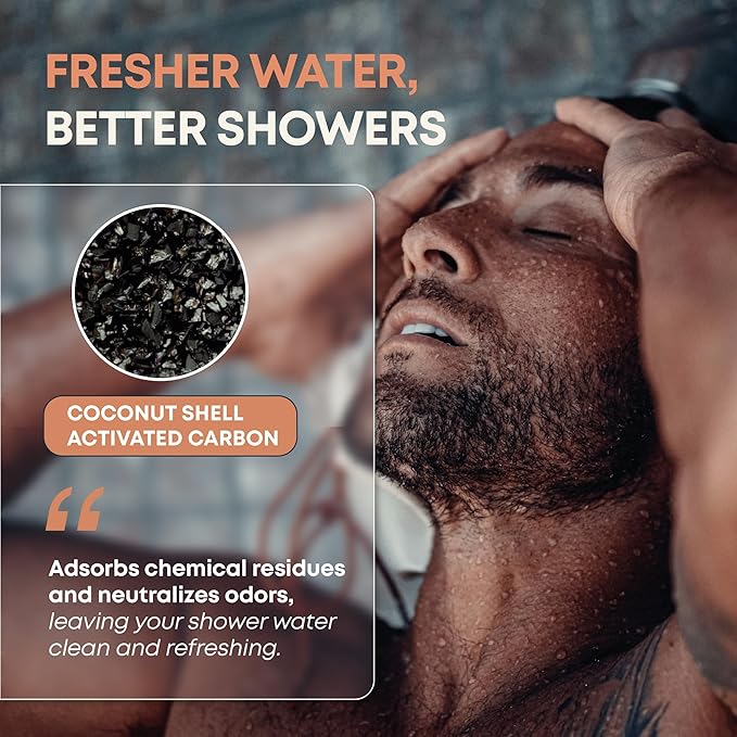 AquaHomeGroup Heavy Metals Shower Filter (2 Cartridges Included) – Removes Lead, Mercury & Impurities – 4-Stage High-Pressure Filtration with KDF 55, Zeolite & Activated Carbon – Universal Fit