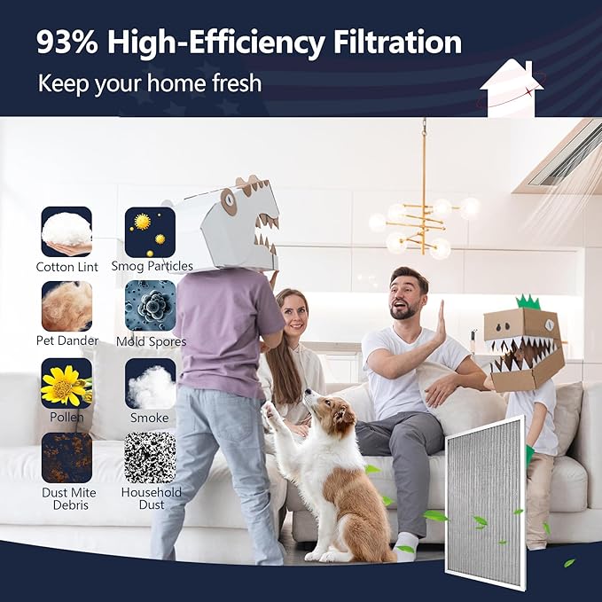 18x18x1 Air Filter, Washable & Reusable Aluminum AC/HVAC Furnace Electrostatic Filter, Lifetime Permanent Air Filter, Easy to Clean, Healthier Home/Office (Actual Size:17.50x17.50x0.82)