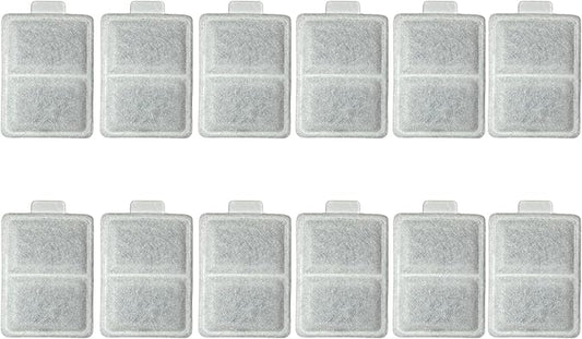 12 Packs Nispira Replacement Small Water Filter Compatible With Whisker City Automatic Pet Fountain For Cat Dog Size 2.75" x 1.75"
