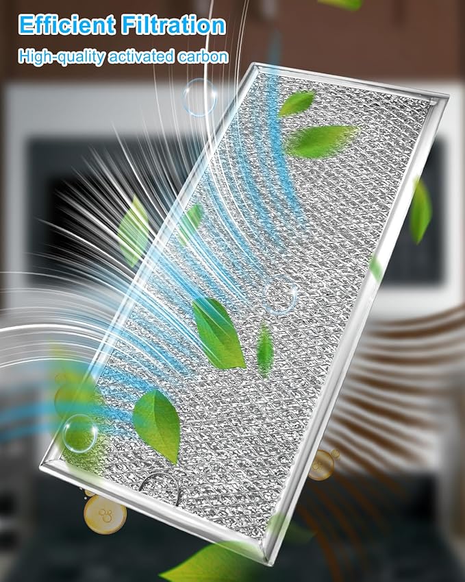 Grease Filter Fit for GE Microwave Oven JVM6175SF1SS JVM6175SK1SS JVM6175SK2SS JVM6175SK3SS, 2 Pack Microwave Filter