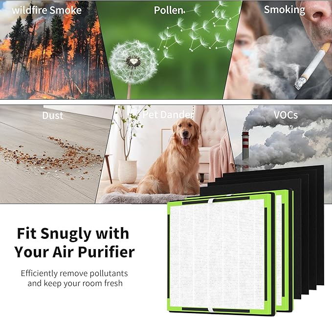 2 Packs IAF-H-100D Replacement Filter D Compatible with Idylis AC-2118 AC-2123 IAP-10-280 IAP10280 Air Purifi-ers D Type, Includes 2 Premium Filter & 4 Carbon Filters