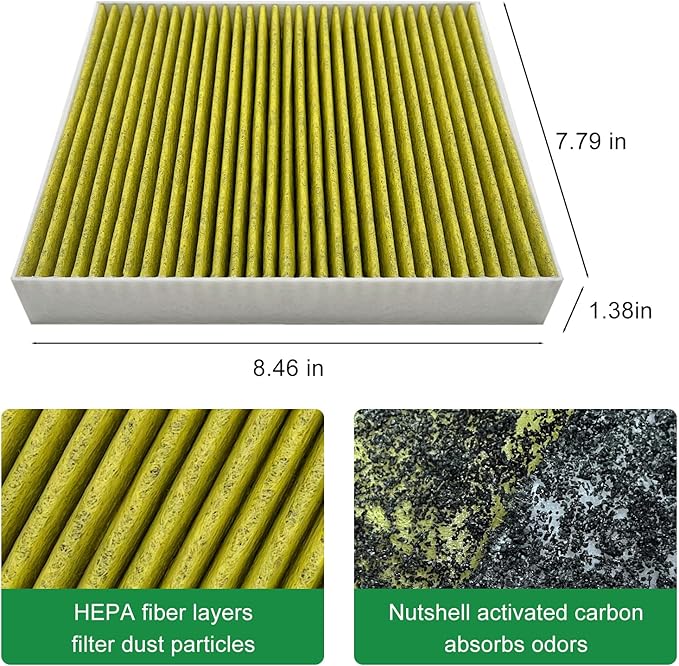 2PCS Cabin Engine Air Filter Kit Fits for 2019 2020 2021 2022 2023 2024 2025 Altima 2.5L,Replacement for 16546-6CA0A,272775NA1A, CA12551,272776CA0A