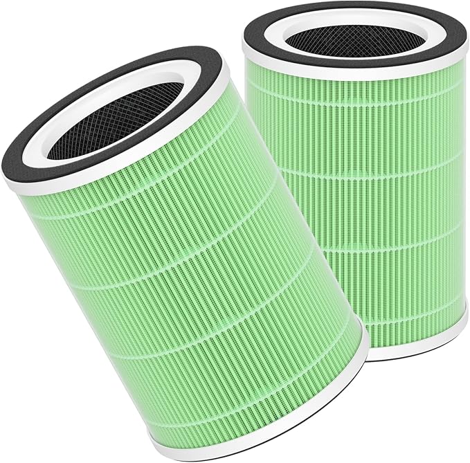 2-Pack Kilo Replacement Filter Compatible with Afloia Purifier Kilo and Kilo PRO, MIRO and MIRO PRO, and MORENTO Purifier Kilo/MR-Kilo, 360°3-Stage Filtration-Green Version