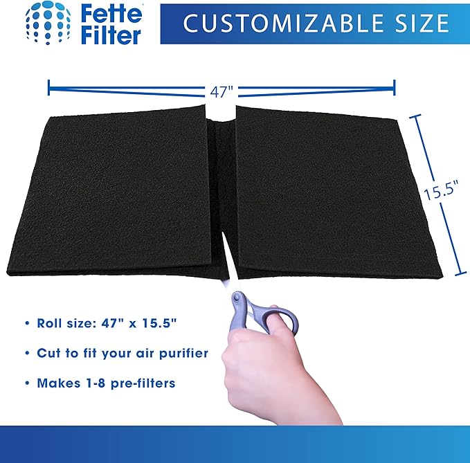 Fette Filter - HRF-AP1 Premium Universal Carbon Pre Filter Rolls Compatible with Honeywell HRF-AP1 Filter A Includes 2 Cut to Size Carbon Pre Filters.