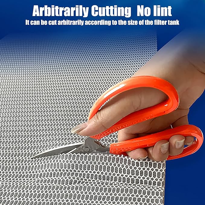 48x12 inch Sponge Aquarium Filter Media Accessories Cuttable 8-Layer Fish Tank Canister Filters Supplies Filter Floss for Aquariums Fish Tank Accessories Aquarium Sponge Filter