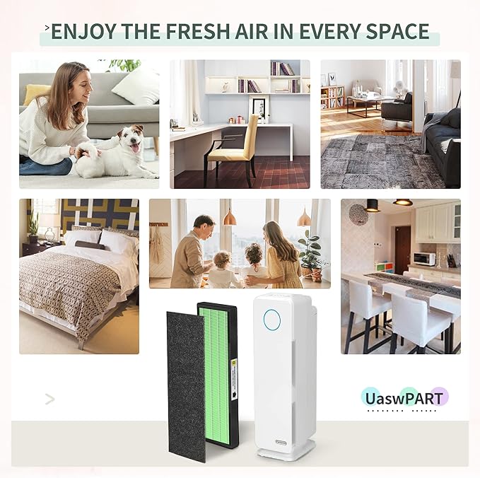 [Upgraded] Uaswpart AC4825 HEPA Filter B Compatible with FLT4825 Filter Replace AC4825 AC4300 CDAP4500 AC4850 AC4900 AC4820 and More, 4x H13 HEPA w/ Carb0n+4x Extra Pre-Filters