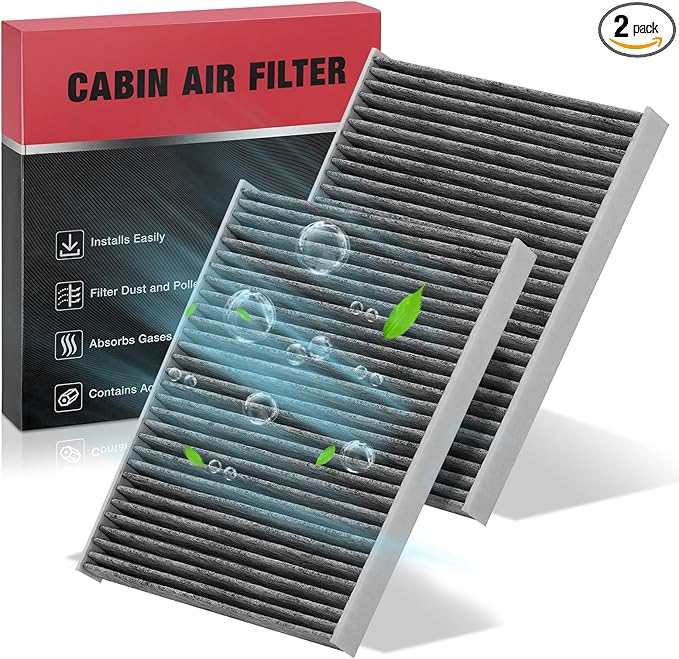 BDFHYK 2 PCS Cabin Air Filters with Activated Carbon Compatible with Jeep Wrangler 2018-2023, Gladiator 2020-2021, Replace# CF12450, 68301863AA