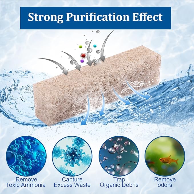 24pcs Ammonia Reducer Filter Pads for Aqueon Quietflow 10, Replacement Filter Cartridges for Aqueon QuietFlow LED PRO Model 10