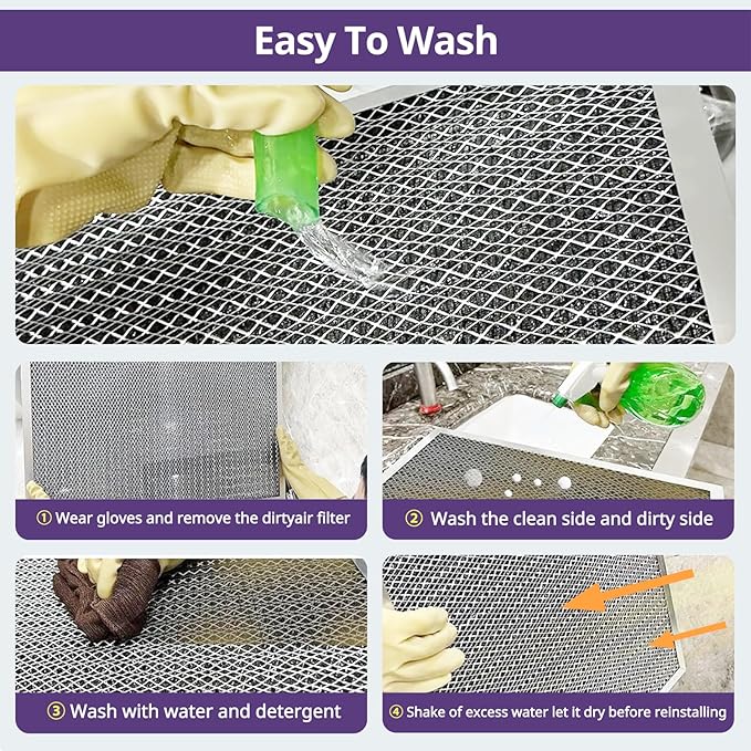 14x25x1 Furnace Filter-MERV8, Washable & Reusable Electrostatic Air Filter, AC/HVAC Furnace Filter, Permanent Air Filter, Breathe Fresher, Easy Install