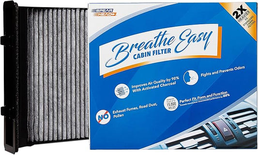 Spearhead Odor Defense Breathe Easy Cabin Filter | Fits 16-17 Crosstrek, 09-18 Forester, 08-16 Impreza, 15-21 WRX & WRX STI, 13-15 XV Crosstrek | Up to 25% Longer Lasting w/Activated Carbon (BE-930)