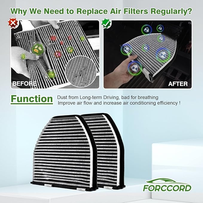 2-PACK HEPA Cabin Air Filter Fits for Mercedes-BENZ AMG C230 C300 E350 GLK350 C350 CLS550 CUK29005 Activated Carbon Cabin Filter Replacement CF10934 Car Accessories