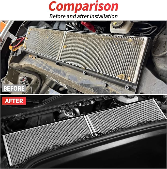 4pcs Air Filter Compatible with Tesla Model Y Cabin Air Filter HEPA Air Intake Filter Replacement with Activated Carbon for 2019-2026 Model Y Accessories Fit Model Y 2025 Refresh