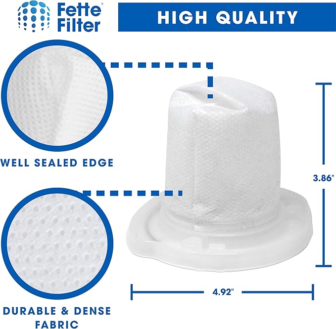 Fette Filter - 6 Hand Vac Filters Compatible with VBF10. For Model #'s HHVJ315JD10, HHVJ315JMF61, HHVJ315JMF71, HHVJ315BMF22, HHVJ320BMF26, HHVJ320BMFS27, HHVJ315JDP27