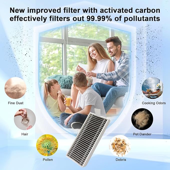 21Pcs Spare Accessories Compatible with ECOVACS DEEBOT X8 PRO OMNI/S14 PLUS Robot Vacuum Mop Replacement Parts with 6 Dust Bags, 4 HEPA Filters, 6 Side Brushes,3 Roller Mops,1 Main Brush,1 Brush