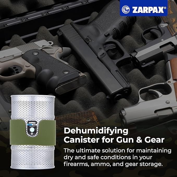Premium 7oz Desiccant Canister for Gun Safe – Reusable Gun Safe Dehumidifier Can, Moisture Absorber for Gun Safes, Silica Gel Canister for Safe Humidity Control