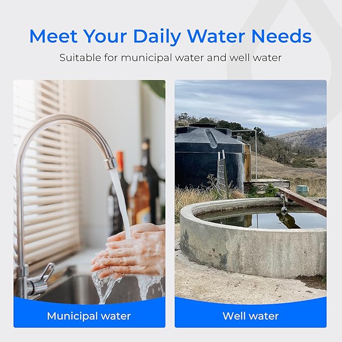 Waterdrop Whole House CTO Carbon Sediment Water Filter Cartridge Replacement for GE® FXHTC, GXWH40L, W10-PR, Culligan® RFC-BBSA,10"X4.5", 5 Micron, 3Pack