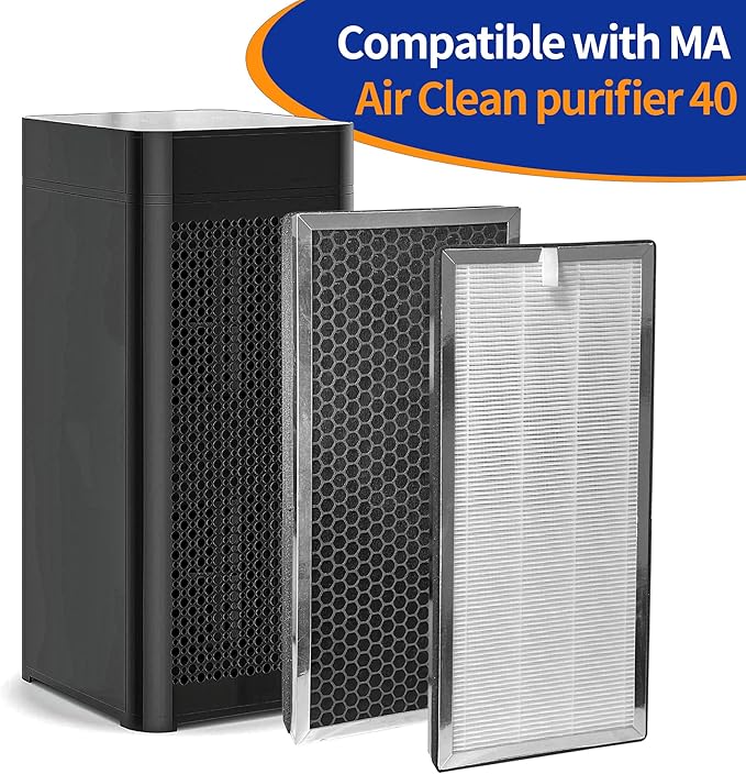 40 Replacement Filter H13 HEPA 40 Filter - Compatible with Ma-dify 40 Air Purifi-er 3-in-1 Filters Contains High-Efficiency Activated Carbon