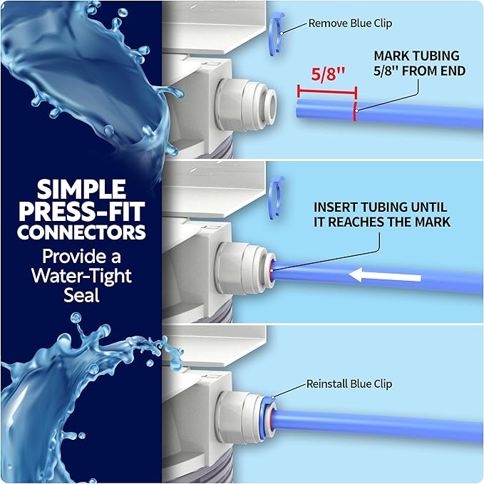 Aquatic Life Color Changing Deionization DI Resin for Hydroponic Reverse Osmosis Water Filter System RO Filtration Unit, Double Canister
