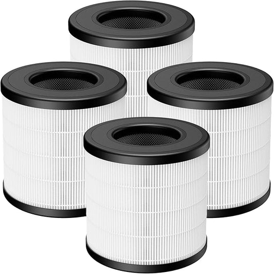 4 Pack PU-P05/AC201B HEPA Replacement Filter Compatible with FULMINARE PU-P05 Air Purifiers and Purivortex AC201B Air Purifiers, HEPA Air Filter for Home Pets Dander Dust Smoke Pollen