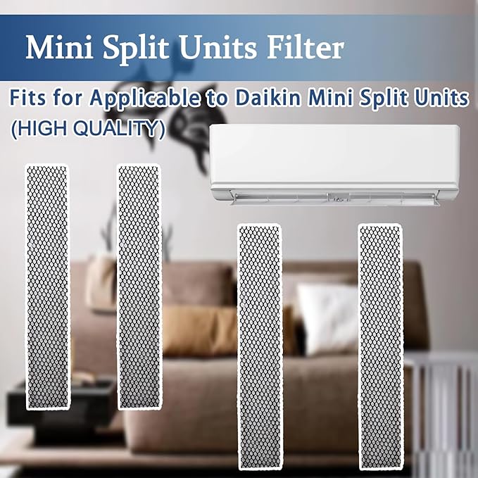 4 PCS 99A0391 Mini Split Air Filter fits for Daikin Mini Split Units CTKM50RVM4 CTKM60RVM4 CTKS20KVMA Without Frames
