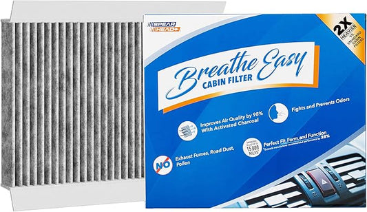 Spearhead Odor Defense Breathe Easy Cabin Filter | Fits 24 Tonale, 23-25 Hornet, 14-20 Fiat 500L, 16-23 Fiat 500X, 17-25 Compass, 15-23 Renegade | Up to 25% Longer Lasting w/Activated Carbon (BE-810)