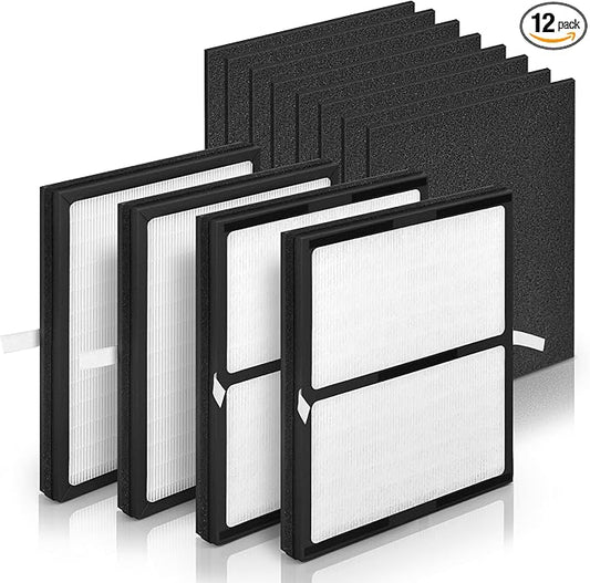Idylis Air Purifier Replacement Filter IAF-H-100D for Idylis Air Purifier IAP-10-280 IAP10280 [C+D] AC-2118 [D+D] AC-2123 [D] with Idylis Air Purifier Filter D, 4 H13 HEPA Filter & 8 Carbon Pre-filter