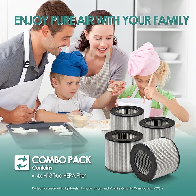 Bissell 2801 MY Air Filter Replacement - 4 Pack Compatible with Bissell MY-Air Air Cleaner 2780, 2780A, 2780B, 2780P and 27809